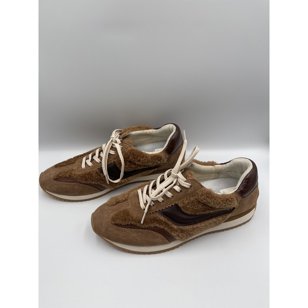 Dolce Vita Womens Sneakers Size 8.5 Brown Teddy Fuzzy Retro Gum Sole NWOT